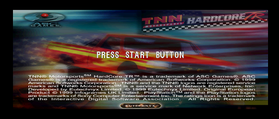 TNN Motor Sports Hardcore TR Title Screen